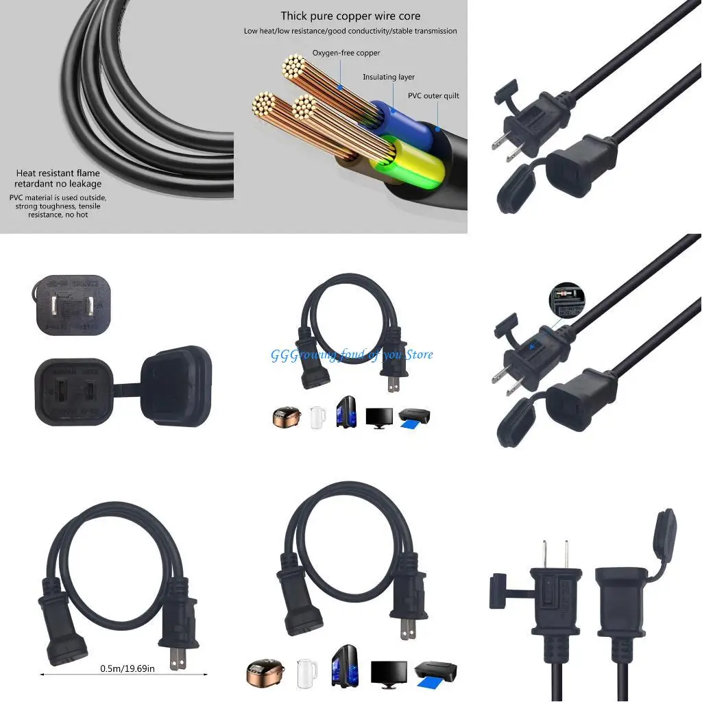 H9EB American Extension Cable Male to Female Extension Cord with Waterproof Caps Lightweight PVV Extension Cord 0.5m
H9EB American Extension Cable Male to Female Extension Cord with Waterproof Caps Lightweight PVV Extension Cord 0.5m