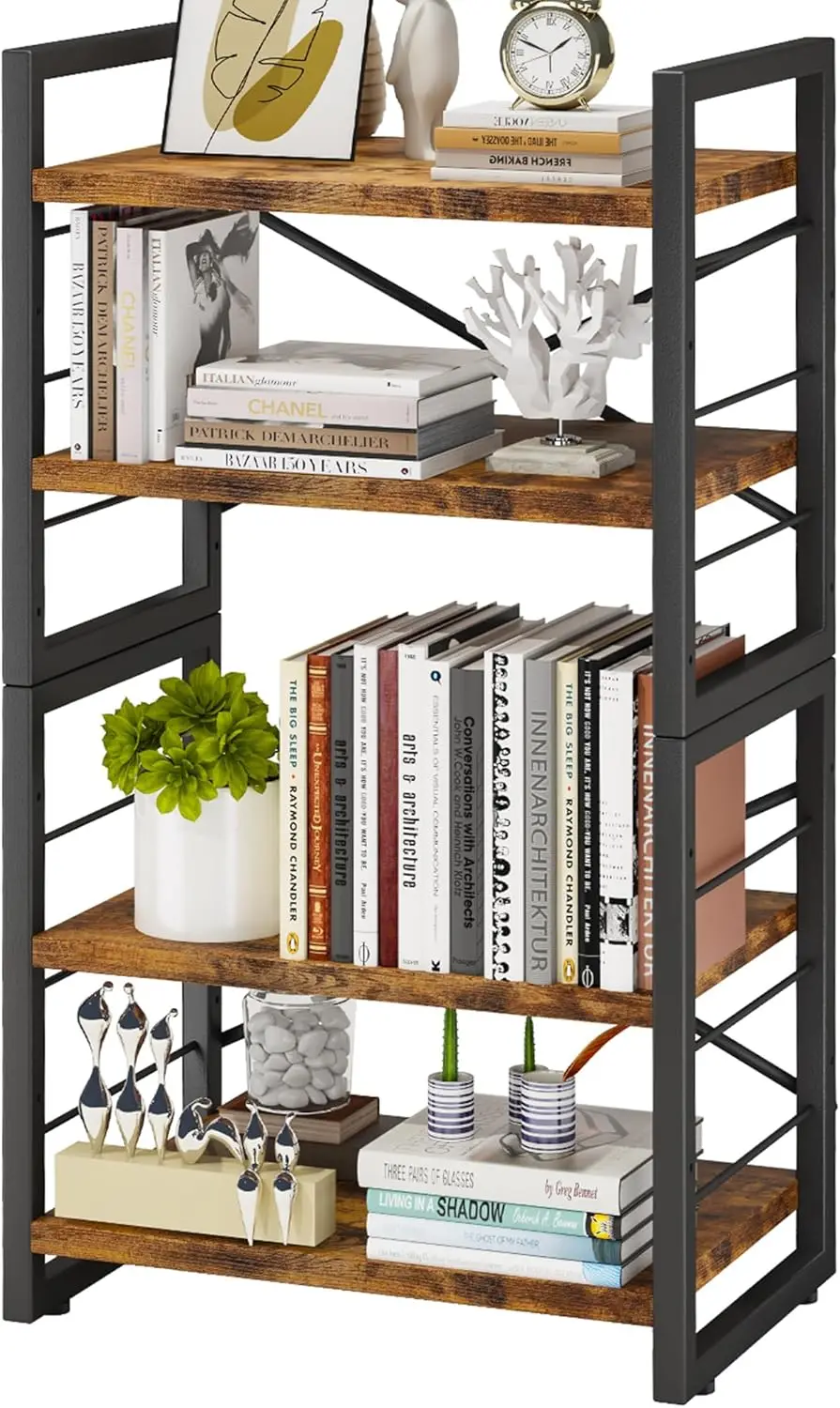 Bookshelf, Dorm Desk Hutch, Desk Shelf Organizer, 4 Tier Stackable Bookcase, Adjustable Industrial Book Shelf Storage Or
Bookshelf, Dorm Desk Hutch, Desk Shelf Organizer, 4 Tier Stackable Bookcase, Adjustable Industrial Book Shelf Storage Or