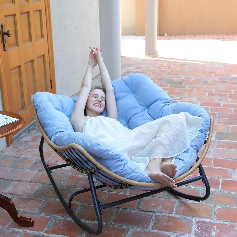 Outdoor Rocking Chair, Rattan Wicker Lounge Chair, Modern Royal Chair for Bedroom, Living Room, Porch, Garden
Outdoor Rocking Chair, Rattan Wicker Lounge Chair, Modern Royal Chair for Bedroom, Living Room, Porch, Garden