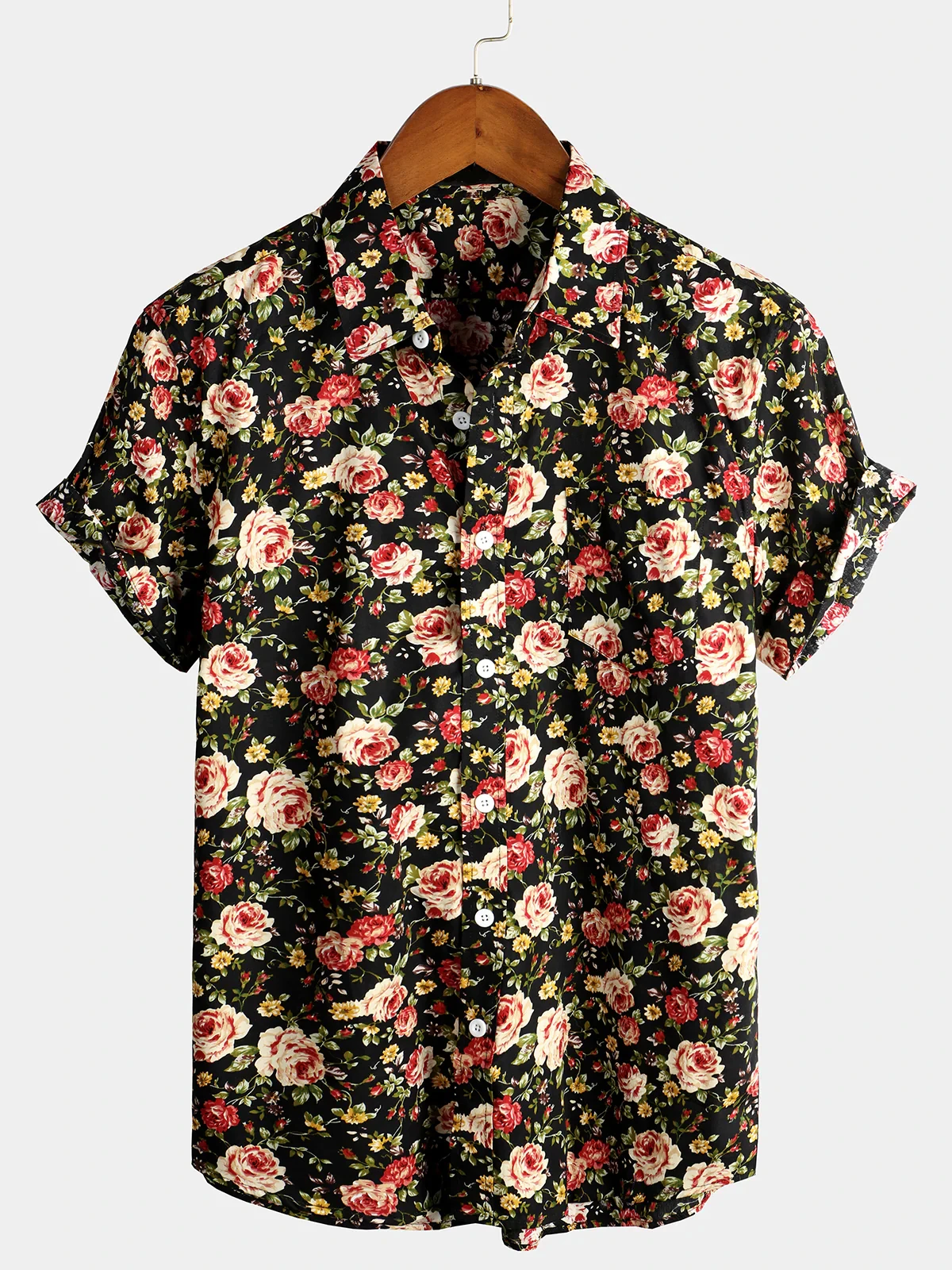 Men's Rose Pocket Short Sleeve Shirt Hawaiian Floral Button Vacation Casual
Men's Rose Pocket Short Sleeve Shirt Hawaiian Floral Button Vacation Casual