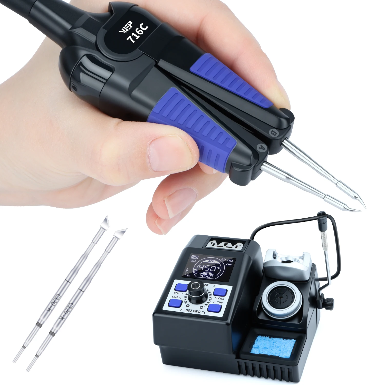 WEP Precision Desoldering Station Dual Iron Kit Half Time Tweezers Rework Soldering Station For Phone Repair DIY Tools
WEP Precision Desoldering Station Dual Iron Kit Half Time Tweezers Rework Soldering Station For Phone Repair DIY Tools