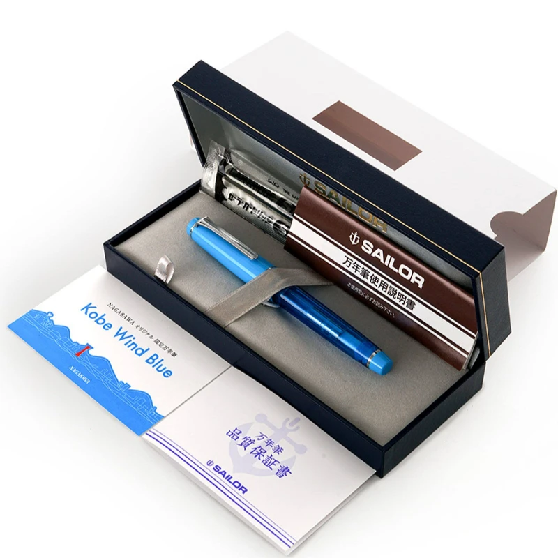 14K Limited Edition Wind Blue Sailor Fountain Pen NAGASAWA Gold 0.38mm EF Tip Japan Kawaii Sky Blue Business Calligraphy Pen
14K Limited Edition Wind Blue Sailor Fountain Pen NAGASAWA Gold 0.38mm EF Tip Japan Kawaii Sky Blue Business Calligraphy Pen
