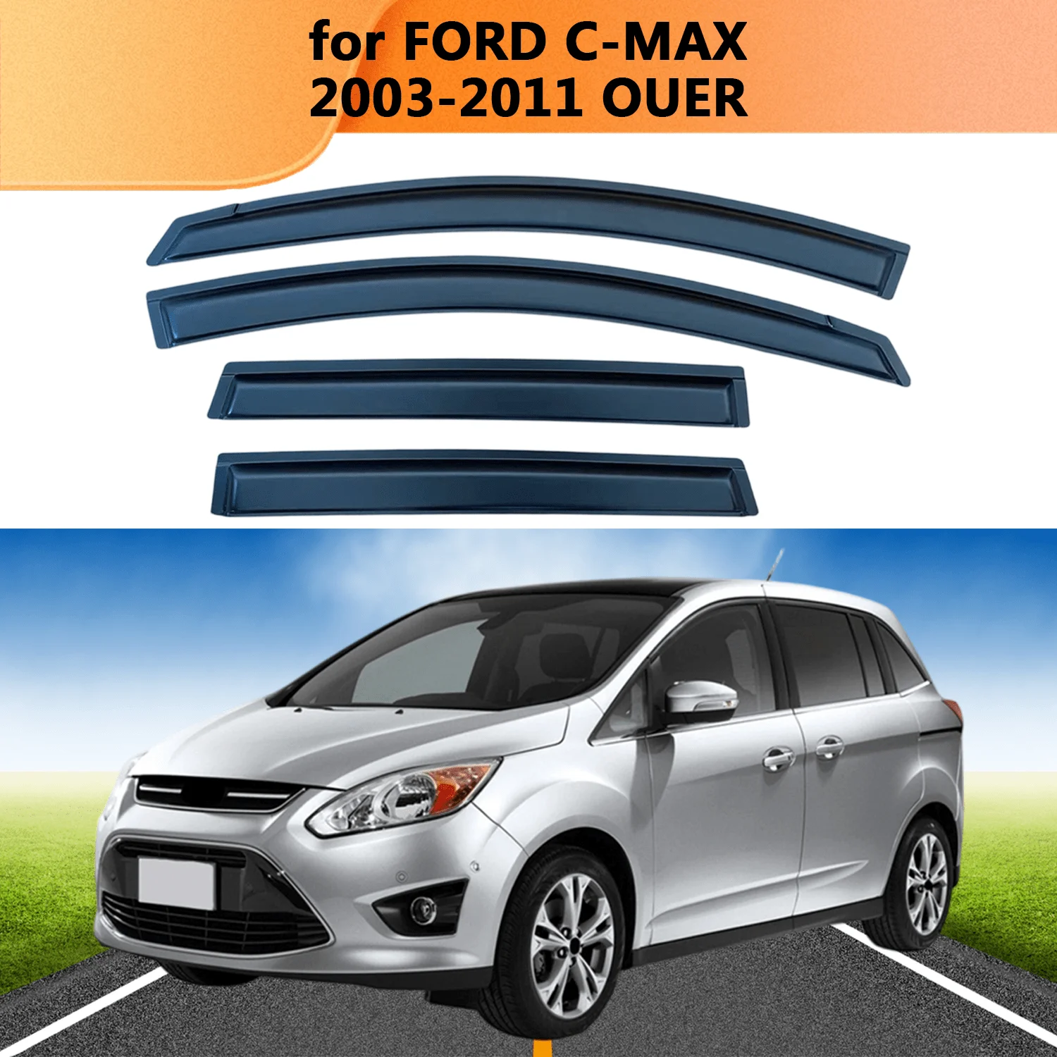 For FORD C-MAX 2003 2004 2005 2006-2011 OUER Wind Deflectors Rain Guards Door Visor Vent Ventvisor Out-Channel Tape On
For FORD C-MAX 2003 2004 2005 2006-2011 OUER Wind Deflectors Rain Guards Door Visor Vent Ventvisor Out-Channel Tape On