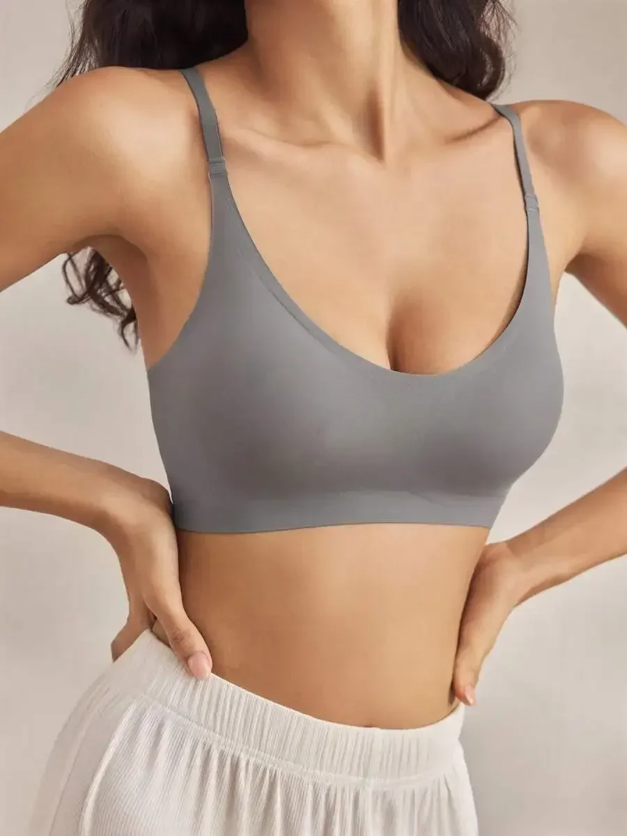 Women Spaghetti Strap Backless Solid Color Minimalist Comfortable Bralette
Women Spaghetti Strap Backless Solid Color Minimalist Comfortable Bralette