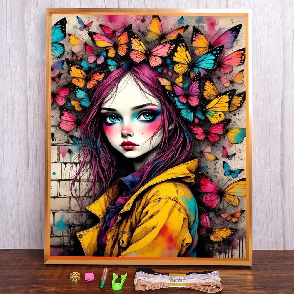 Cartoon Girl Butterfly Printed 11CT Cross-Stitch Set DIY Embroidery Sewing Handicraft Knitting Needlework Floss Sales For Adults
Cartoon Girl Butterfly Printed 11CT Cross-Stitch Set DIY Embroidery Sewing Handicraft Knitting Needlework Floss Sales For Adults