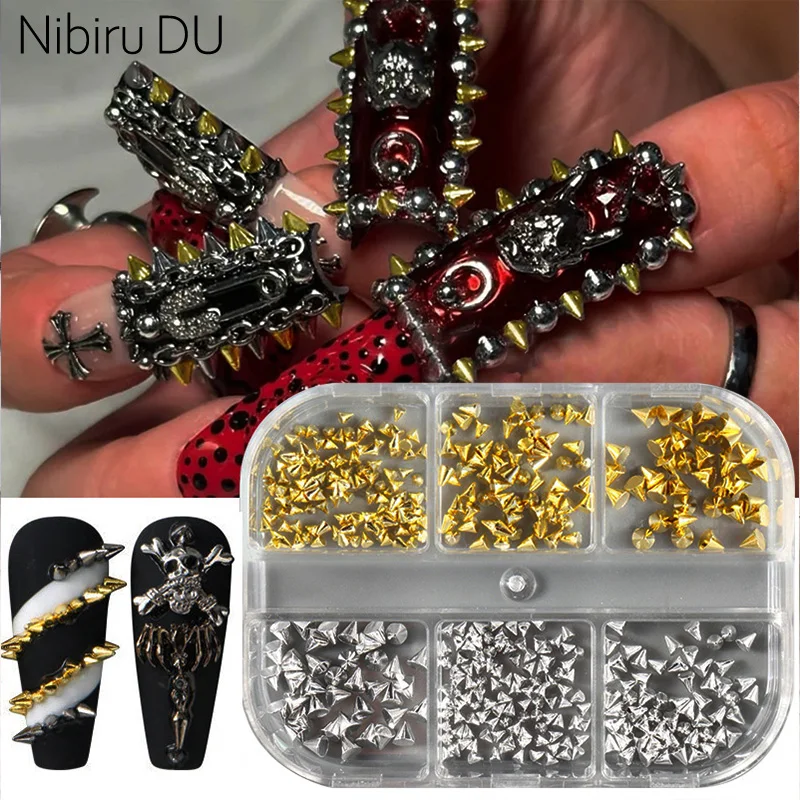 6 Grids 3D Punk Metal Rivet Nail Charms Set Mixed Sizes Gold Silver Alloy Nail Art Studs for DIY Manicure Stylish Accessory
6 Grids 3D Punk Metal Rivet Nail Charms Set Mixed Sizes Gold Silver Alloy Nail Art Studs for DIY Manicure Stylish Accessory