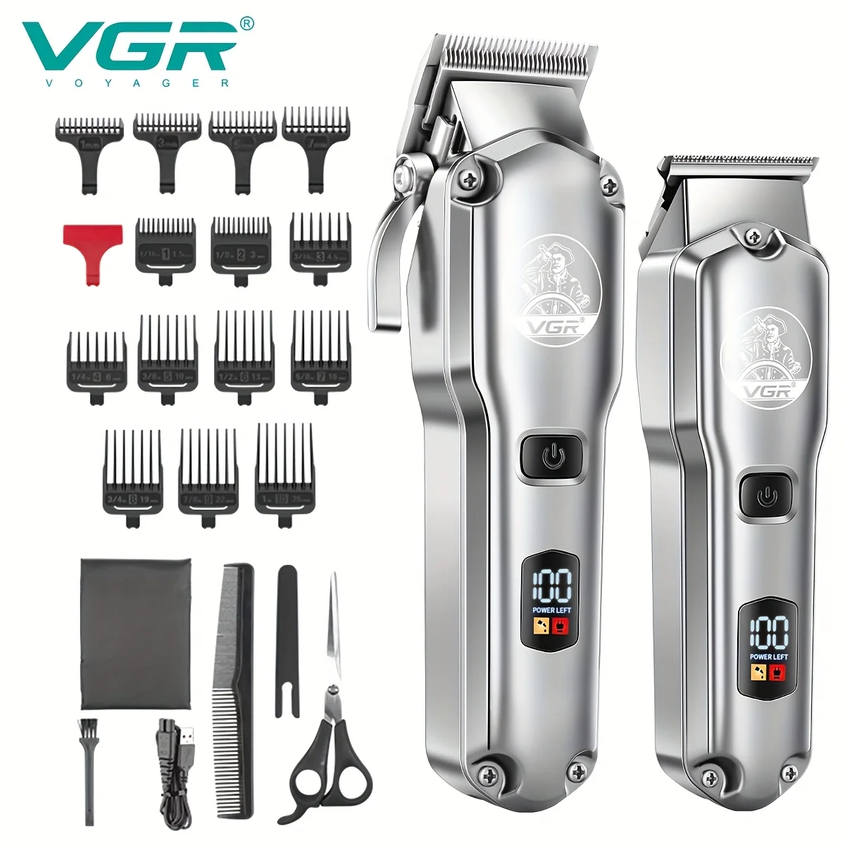 VGR Hair Clippers and Trimmers Set for Men Professional, T-Blade Zero Gapped Bread Trimmer, Cord/Cordless Haircutting Kit, Rechargeable LED Display, Gift for Men
VGR Hair Clippers and Trimmers Set for Men Professional, T-Blade Zero Gapped Bread Trimmer, Cord/Cordless Haircutting Kit, Rechargeable LED Display, Gift for Men