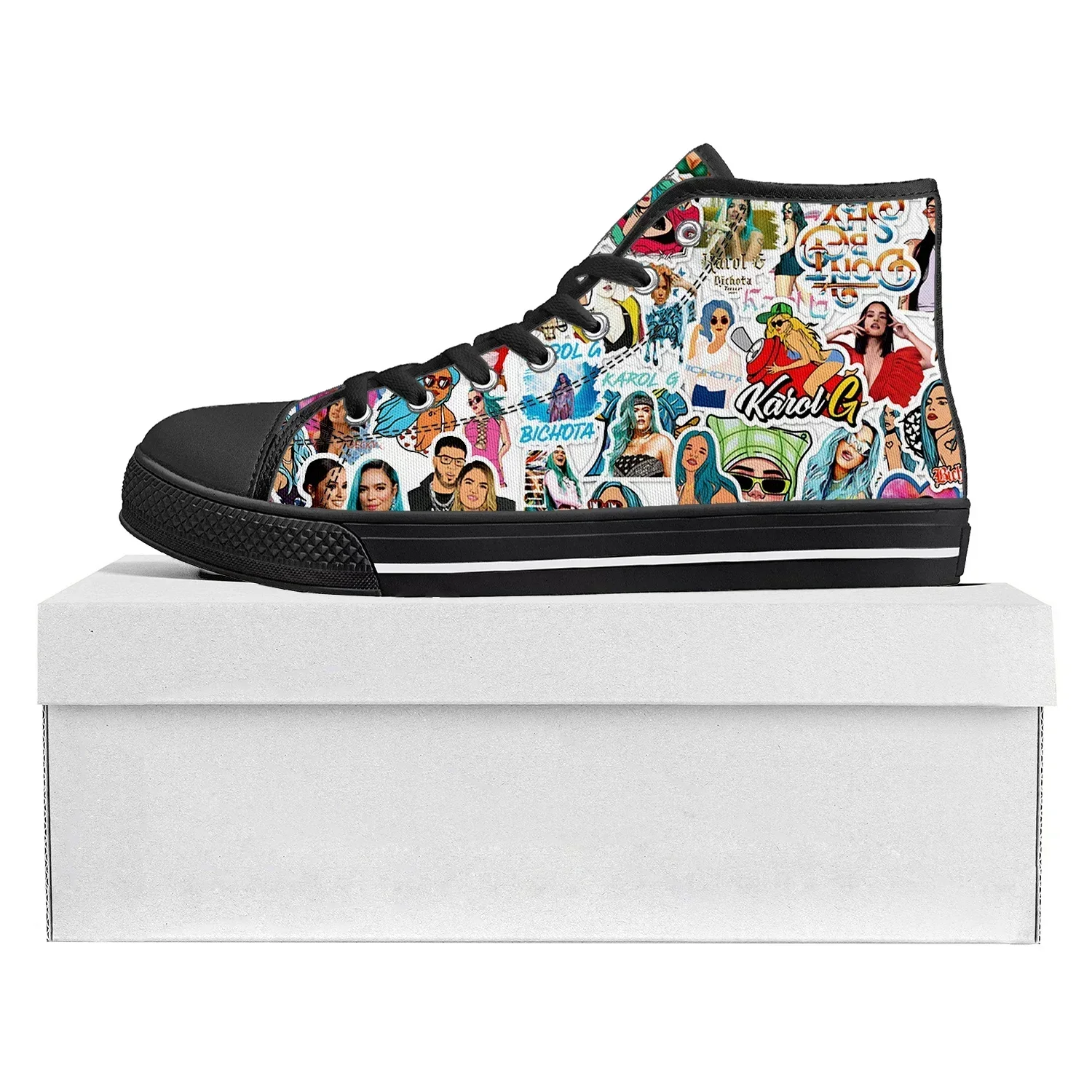 Karol G Singer Printed High Top High Quality Sneakers Mens Womens Teenager Canvas Sneaker Casual Couple Shoes Custom Shoe White
Karol G Singer Printed High Top High Quality Sneakers Mens Womens Teenager Canvas Sneaker Casual Couple Shoes Custom Shoe White