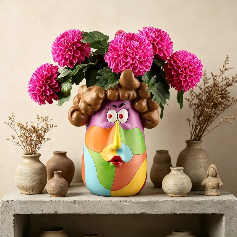 Creative Colorful Cartoon Curly Girl Resin Flower Pot Plant Accessories Cachepot for Flowers Flower Pots for Modern Home Plants
Creative Colorful Cartoon Curly Girl Resin Flower Pot Plant Accessories Cachepot for Flowers Flower Pots for Modern Home Plants