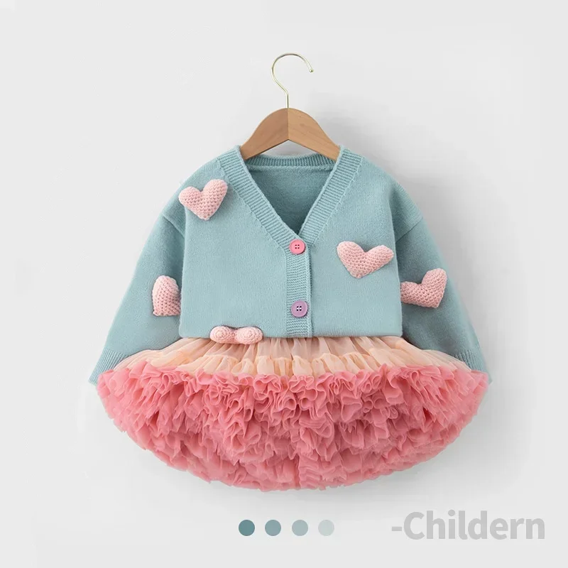 Kids Long Sleeved Versatile Top Spring Toddler Girl's Cardigan Sweaters Jacket V-neck New Princess Love Knitted Cardigan
Kids Long Sleeved Versatile Top Spring Toddler Girl's Cardigan Sweaters Jacket V-neck New Princess Love Knitted Cardigan