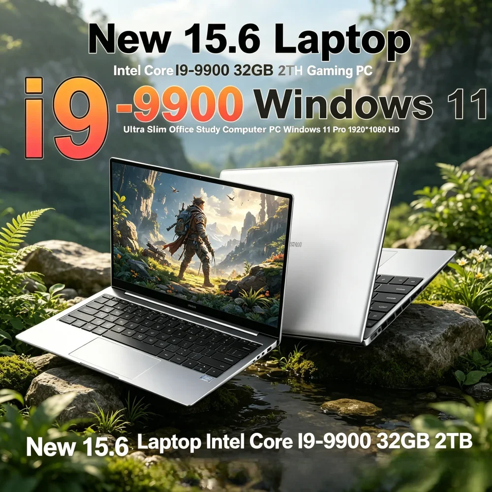 New 15.6 Inch Ultra Slim Laptop Core i9-9900 32GB RAM 2TB SSD 1080P HD Display Win11 Pro Gaming Office Home Notebook
New 15.6 Inch Ultra Slim Laptop Core i9-9900 32GB RAM 2TB SSD 1080P HD Display Win11 Pro Gaming Office Home Notebook