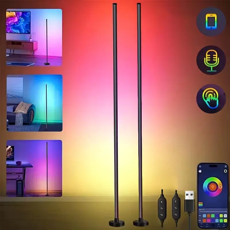 Modern RGB LED Corner Floor Lamp USB Operated APP Controlled Music Sync Mood Lamp, Multi-scene Decor for Bedroom & Holiday Christmas Halloween Ornament
Modern RGB LED Corner Floor Lamp USB Operated APP Controlled Music Sync Mood Lamp, Multi-scene Decor for Bedroom & Holiday Christmas Halloween Ornament
