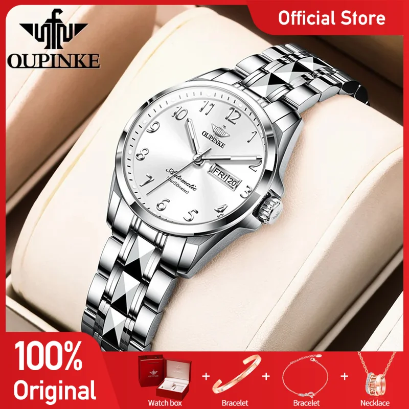 OUPINKE 3228 Ladies Watch Luxury Automatic Mechanical Watch 50M Waterproof Watches For Women Date Set Gifts Dual Calendar
OUPINKE 3228 Ladies Watch Luxury Automatic Mechanical Watch 50M Waterproof Watches For Women Date Set Gifts Dual Calendar
