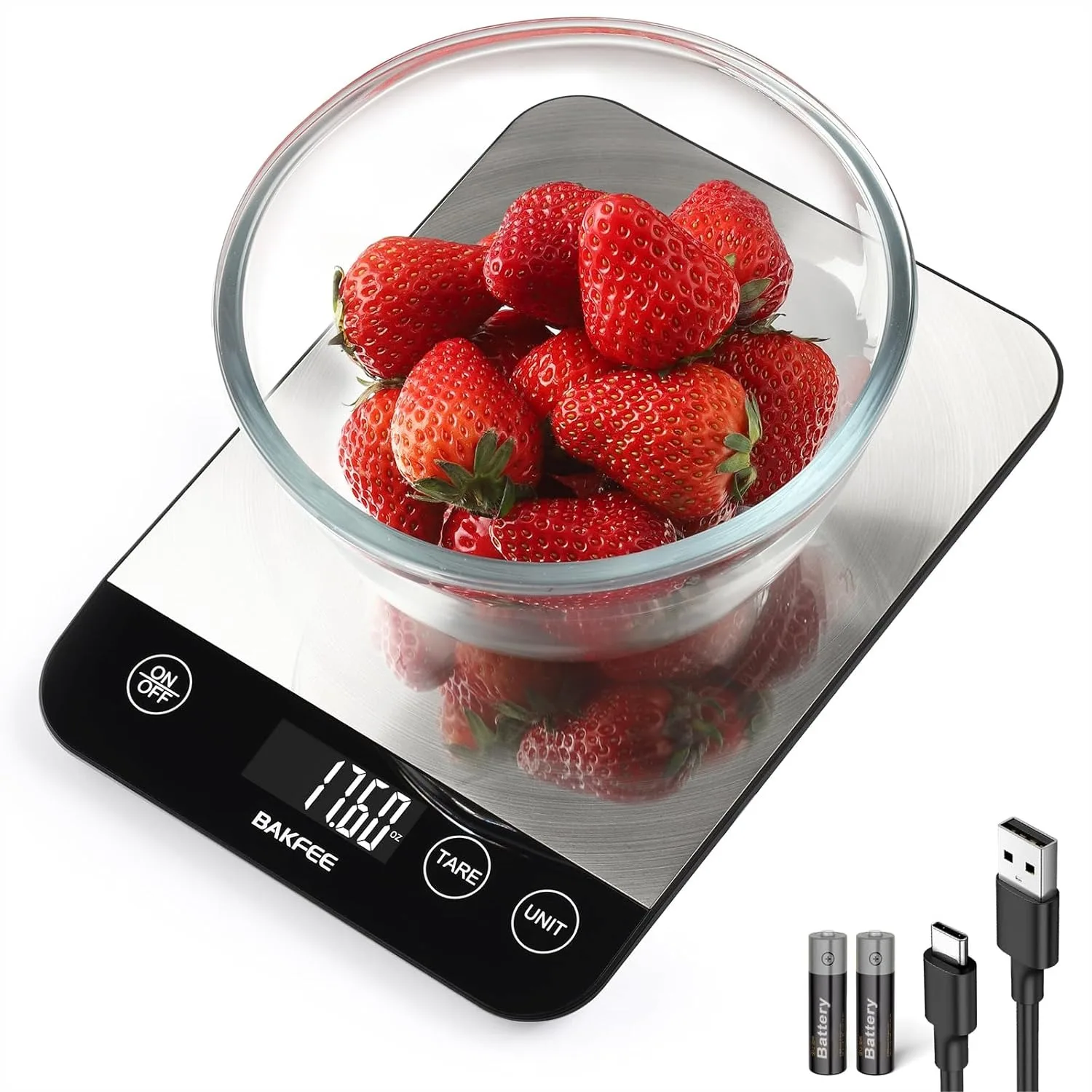 33lb Rechargeable Kitchen Scale With Stainless Steel And 1g Accuracy For Baking Cooking And Food Prep
33lb Rechargeable Kitchen Scale With Stainless Steel And 1g Accuracy For Baking Cooking And Food Prep