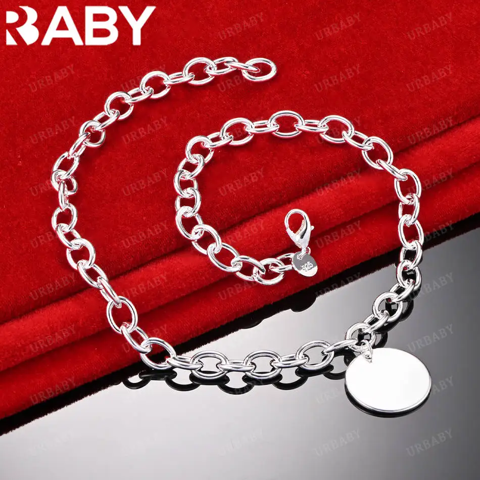 URBABY 925 Sterling Silver Wafer Chain Necklace For Men and Women Fashion Jewelry Classic Simple Party Accessories Gifts
URBABY 925 Sterling Silver Wafer Chain Necklace For Men and Women Fashion Jewelry Classic Simple Party Accessories Gifts