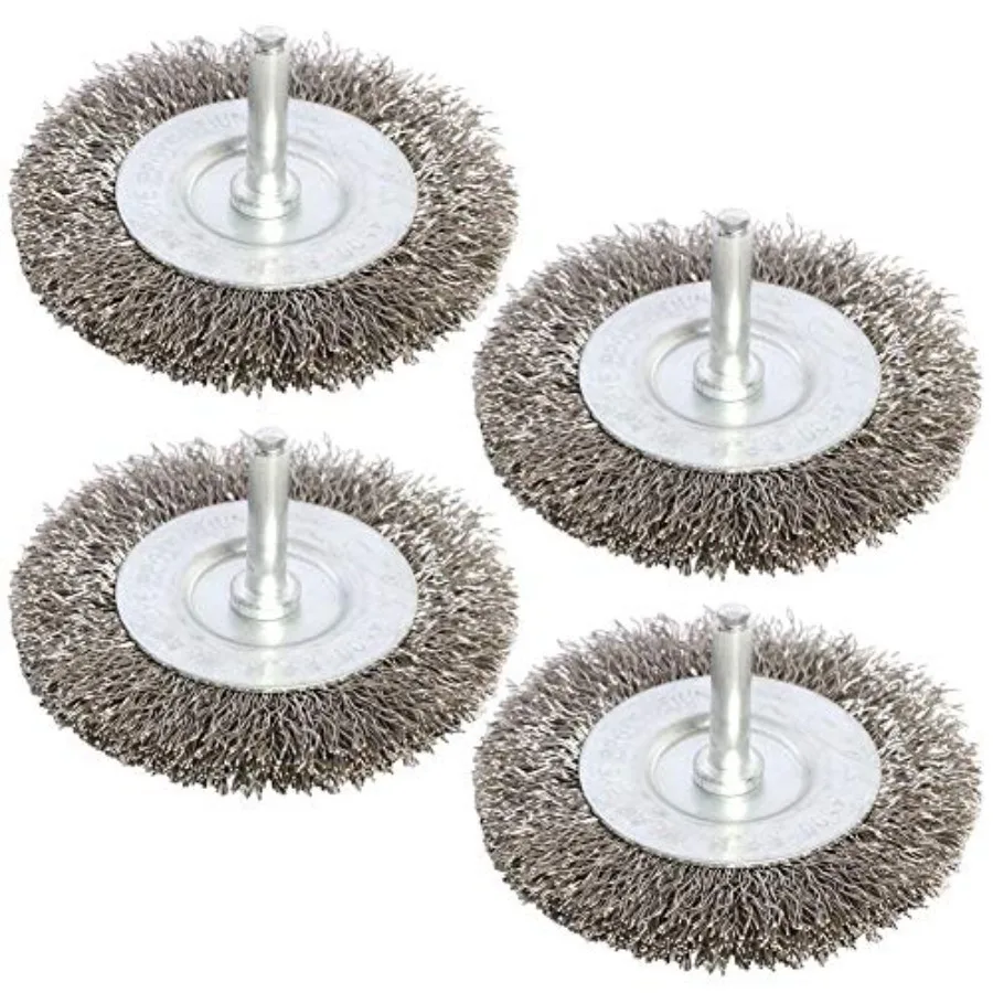 4PCS 3 Inch Stainless Steel Wire Wheel Brushes Kit for Drill with 1/4-Inch Shank, Wire Wheels for Power-Operated Grinders
4PCS 3 Inch Stainless Steel Wire Wheel Brushes Kit for Drill with 1/4-Inch Shank, Wire Wheels for Power-Operated Grinders