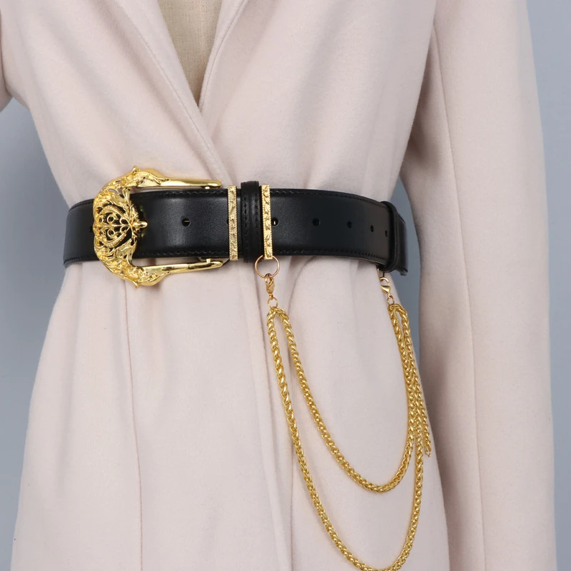 2024 New retro palace style metal hollow carving flower cowhide decorative waist seal belt fashion women's dress coat belt
2024 New retro palace style metal hollow carving flower cowhide decorative waist seal belt fashion women's dress coat belt