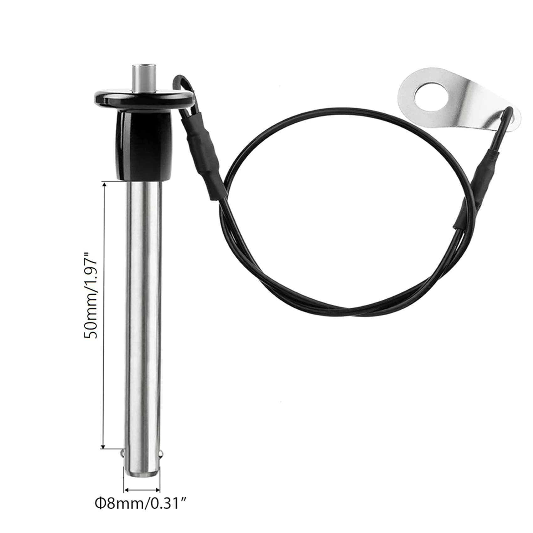 A25I-5X Stainless Steel Quick Release Pin 8Mm Diameter Ball Locking Pin With Push Button Lanyard Cable Usable Length 50Mm
A25I-5X Stainless Steel Quick Release Pin 8Mm Diameter Ball Locking Pin With Push Button Lanyard Cable Usable Length 50Mm