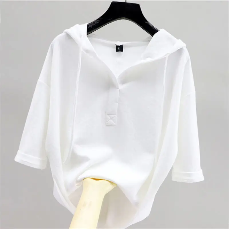 Extra Large 300 Pounds Loose Slimming T-shirt for Women's Spring Summer Fashionable Thin Hooded Jacket Versatile Long Sleeve Top
Extra Large 300 Pounds Loose Slimming T-shirt for Women's Spring Summer Fashionable Thin Hooded Jacket Versatile Long Sleeve Top