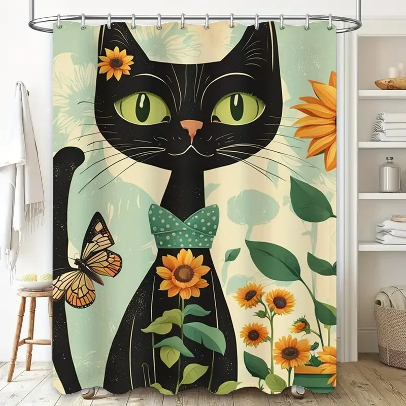 ~O~Vintage Chic Black Cat Shower Curtain with Sunflowers Perfect Bathroom Decor Gift for Her
~O~Vintage Chic Black Cat Shower Curtain with Sunflowers Perfect Bathroom Decor Gift for Her