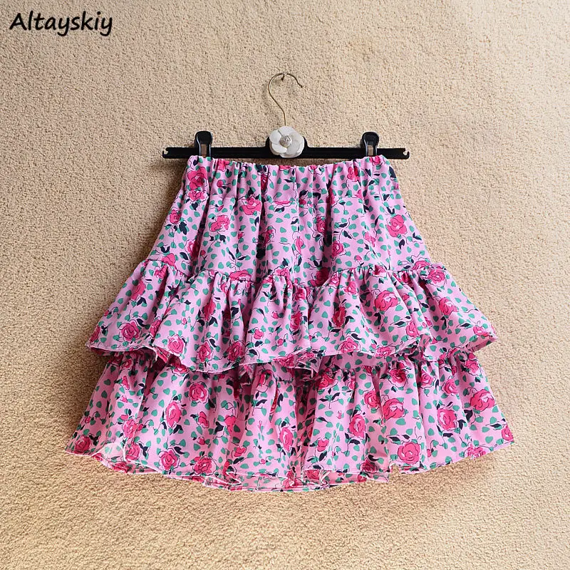 Mini Skirt Women Floral Chiffon High Waist Sweet Korean Fashion All-match A-line Harajuku Designed Elegant Y2k Streetwear Summer
Mini Skirt Women Floral Chiffon High Waist Sweet Korean Fashion All-match A-line Harajuku Designed Elegant Y2k Streetwear Summer