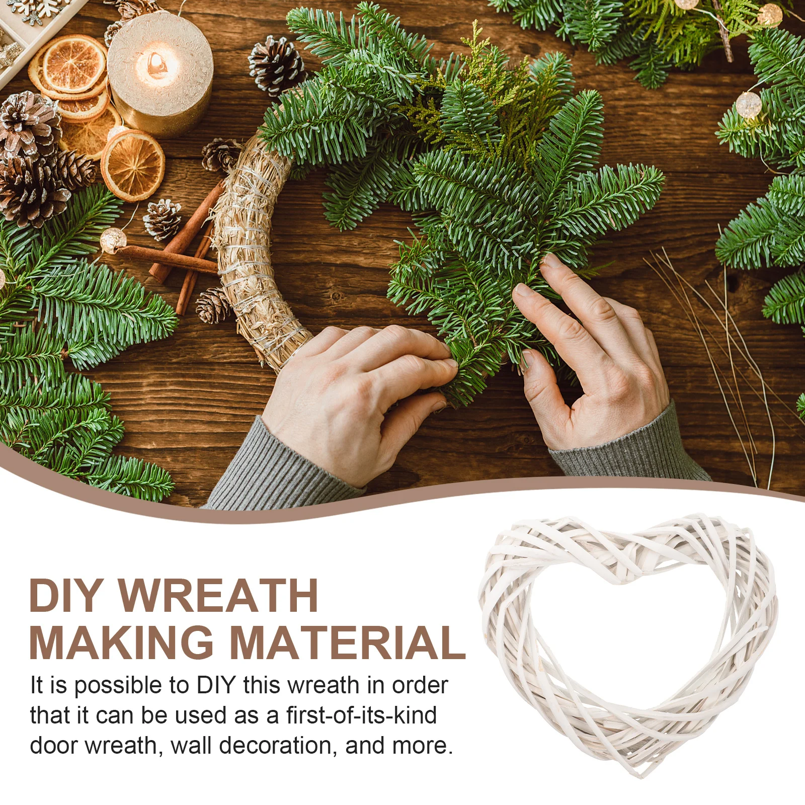 Heart-Shaped Rattan Wreath Frame Natural DIY Wreath Hoop for Xmas Garland Wedding Handmade Decoration Craft Supplies
Heart-Shaped Rattan Wreath Frame Natural DIY Wreath Hoop for Xmas Garland Wedding Handmade Decoration Craft Supplies