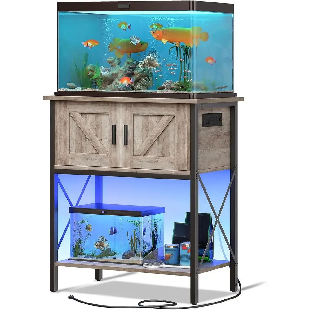 20 Gallon ish Tank Stand with Power Outlets and LED Light, Metal e Aquarium Stand, Reptile, Turtle Tank Stand with Cabinet Stora
20 Gallon ish Tank Stand with Power Outlets and LED Light, Metal e Aquarium Stand, Reptile, Turtle Tank Stand with Cabinet Stora