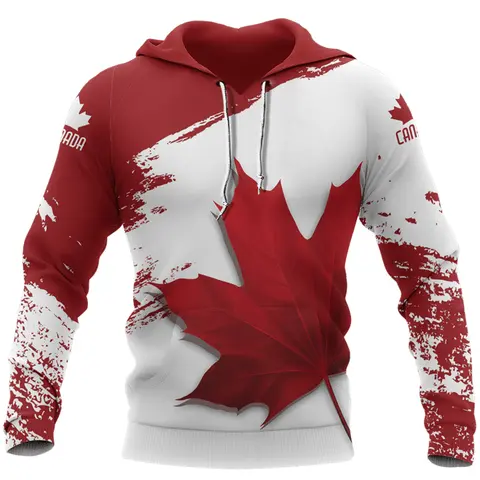 Bluzy męskie i damskie z nadrukiem 3D flagi Kanady z 2025 roku, styl Harajuku, bluzy kanadyjskie, odzież Y2k, streetwear, bluzy oversize.