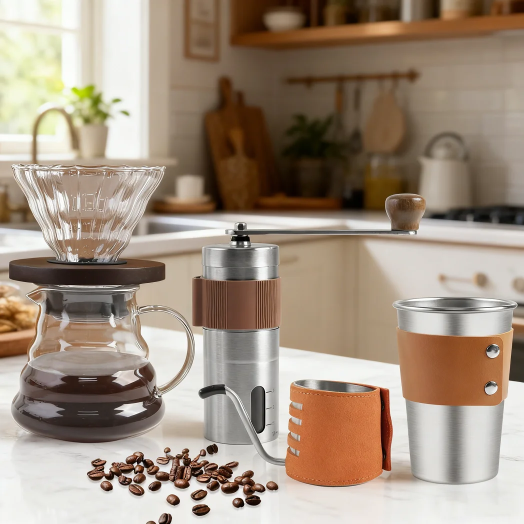 STLF Christmas Gift Coffee Set Elegant Drip Grinder Pot Pour Over Coffee Maker Tool Set Eritrean Turkish Coffee Set
STLF Christmas Gift Coffee Set Elegant Drip Grinder Pot Pour Over Coffee Maker Tool Set Eritrean Turkish Coffee Set