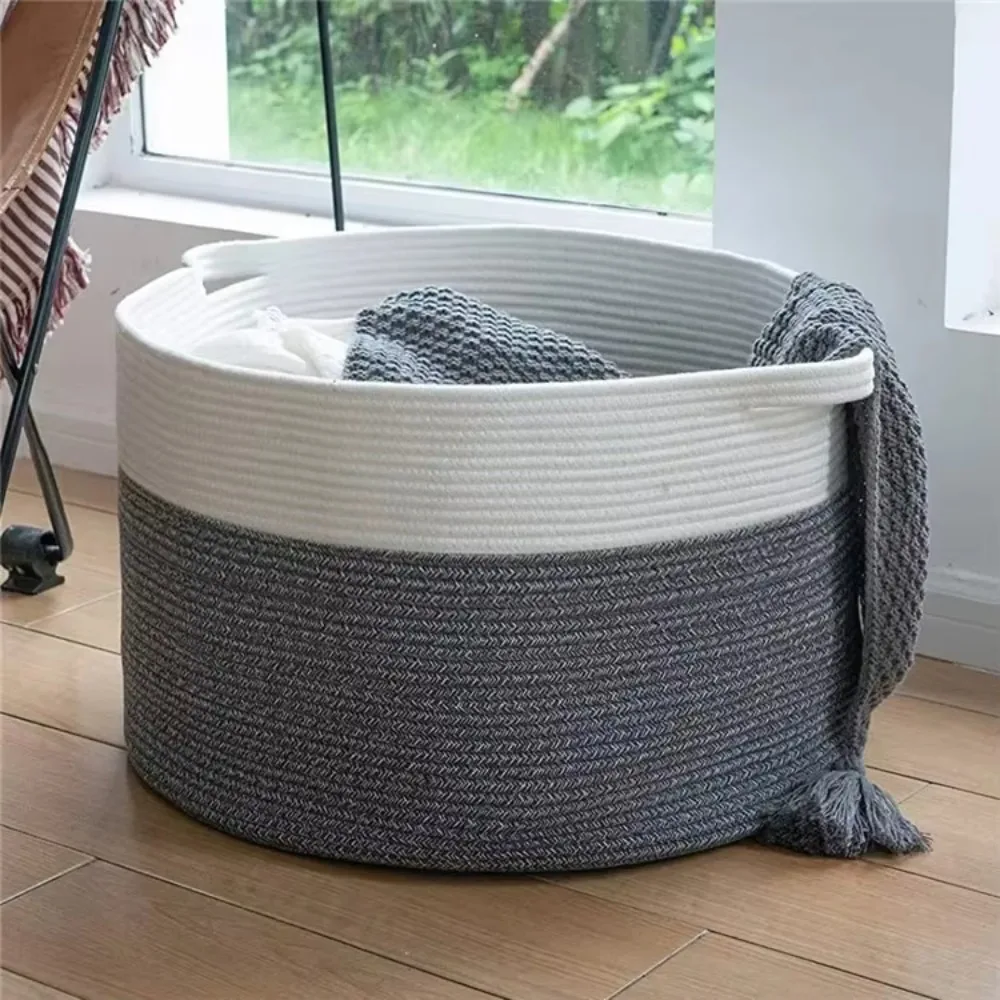 European Cotton Rope Laundry Basket, Household Oversized Basket, Woven Storage Basket, Toy Storage
European Cotton Rope Laundry Basket, Household Oversized Basket, Woven Storage Basket, Toy Storage
