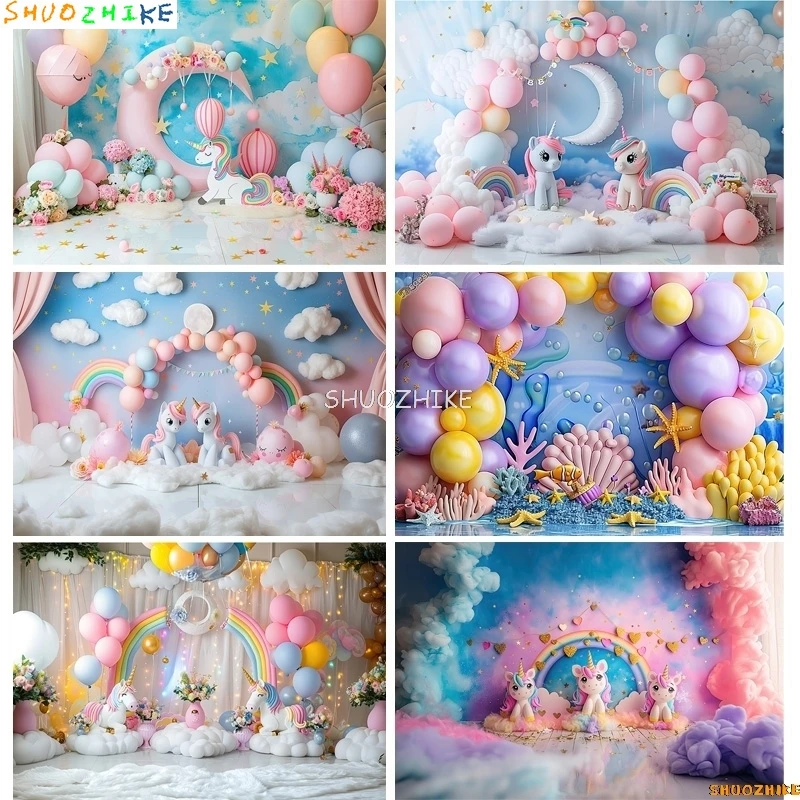 Rainbows Birthday Party Photography Backdrops Props Unicorn Colorful Balloons Arch Newborn Baby Photo Background Props DF-06
Rainbows Birthday Party Photography Backdrops Props Unicorn Colorful Balloons Arch Newborn Baby Photo Background Props DF-06