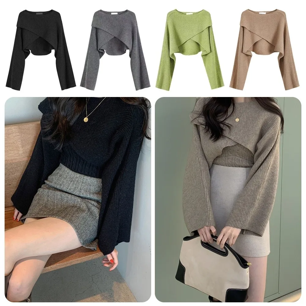 Casual Versatile Knitted Cropped Sweater Elegant Korean Style Long Sleeve Pullovers Soft Short Cross Irregular Sweater For Women
Casual Versatile Knitted Cropped Sweater Elegant Korean Style Long Sleeve Pullovers Soft Short Cross Irregular Sweater For Women