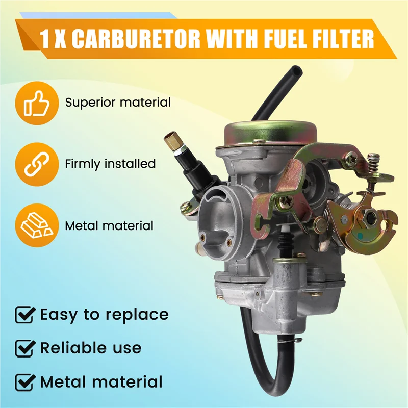 Carburetor With Fuel Filter For E-TON Rover & Viper 70Cc 90Cc RX4-70M RX4-90R Eton 811613, 813802
Carburetor With Fuel Filter For E-TON Rover & Viper 70Cc 90Cc RX4-70M RX4-90R Eton 811613, 813802