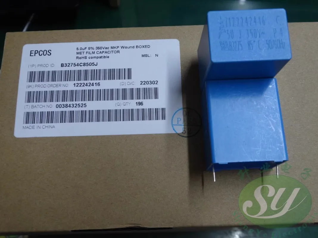 EPCOS 5,0 мкФ/350 В переменного тока 5 мкФ 505 Новый пленочный конденсатор 28 мм B32754C8505J
EPCOS 5,0 мкФ/350 В переменного тока 5 мкФ 505 Новый пленочный конденсатор 28 мм B32754C8505J