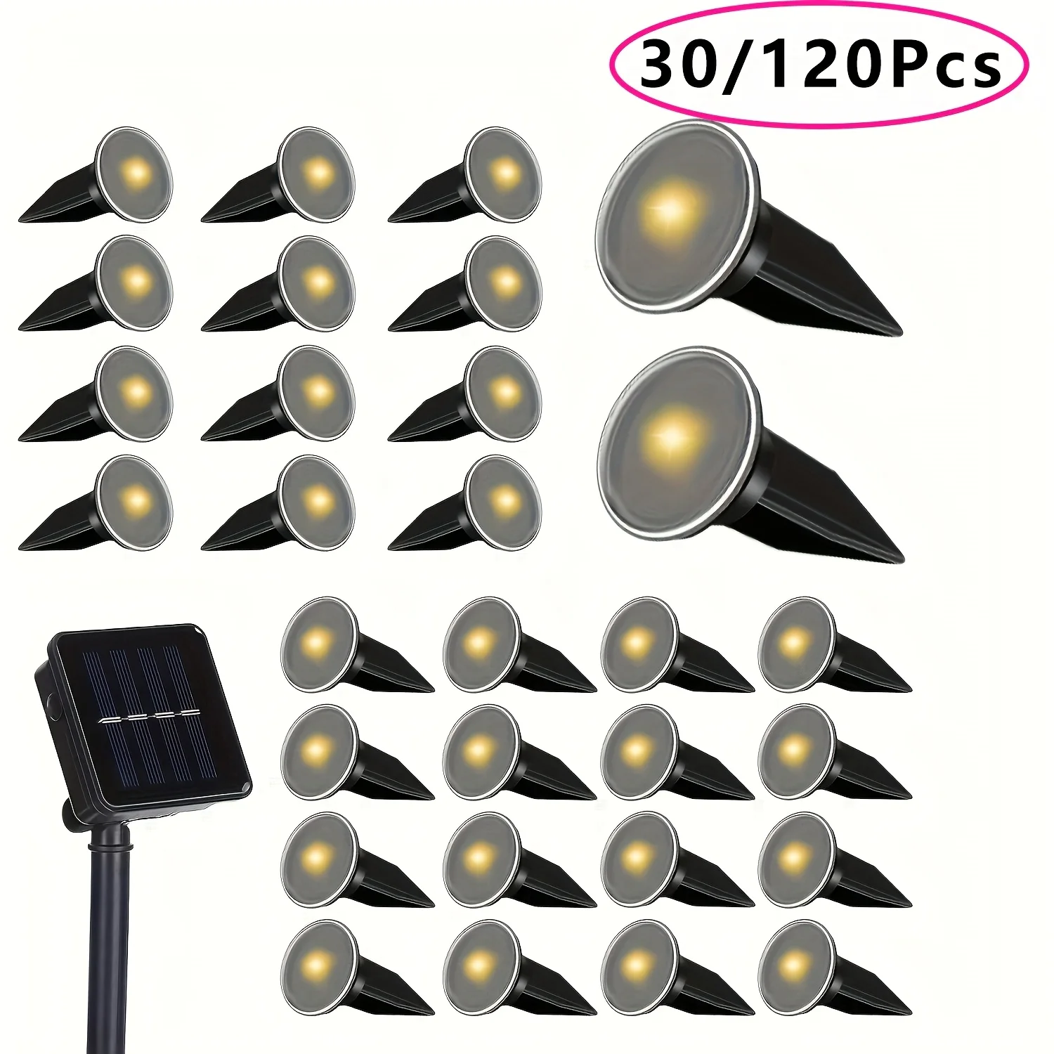 120pcs Solar Ground Nail Light,, Solar Light 1 Tow 30pcs, Warm White, Suitable For Inserting Lawn Decoration, Garden Decoration, Independence Day Scene, Christmas Decoration Aisle Corridor Decorations
120pcs Solar Ground Nail Light,, Solar Light 1 Tow 30pcs, Warm White, Suitable For Inserting Lawn Decoration, Garden Decoration, Independence Day Scene, Christmas Decoration Aisle Corridor Decorations