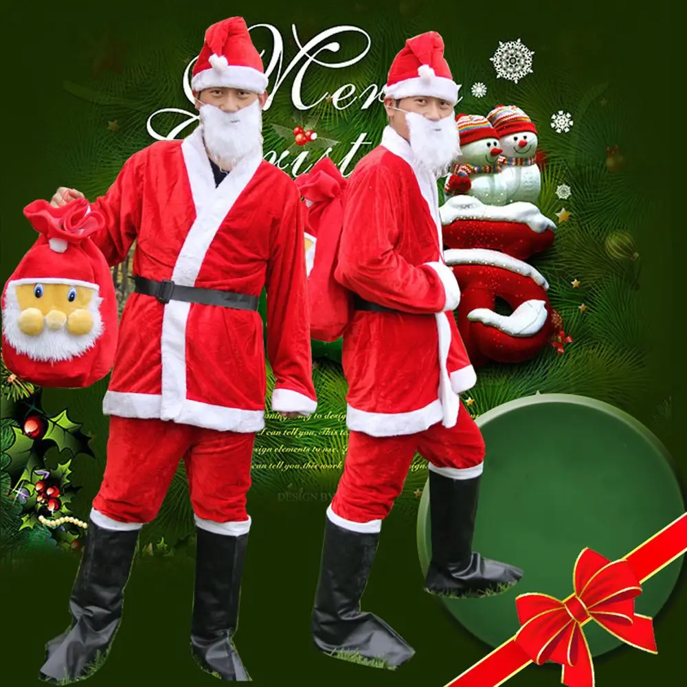 Cute Party White and Red Velvet Beard Belt Hat Cosplay Suits Christmas Clothes Santa Claus Costume
Cute Party White and Red Velvet Beard Belt Hat Cosplay Suits Christmas Clothes Santa Claus Costume