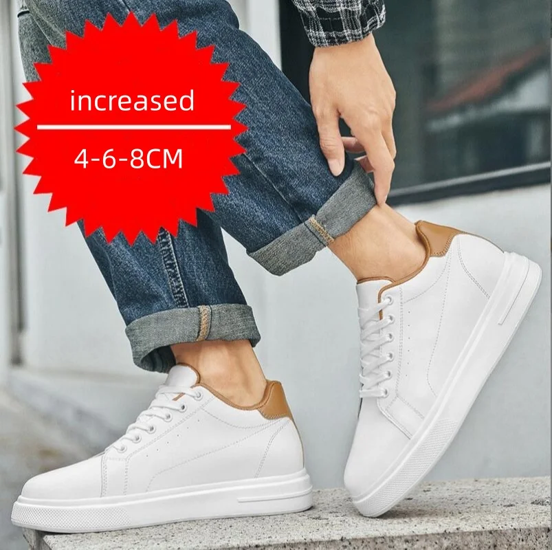 Men's Fashion PU Leather Elevator Shoes White Invisible Height Increase 4-8CM Casual Sports Sneakers for Heightening
Men's Fashion PU Leather Elevator Shoes White Invisible Height Increase 4-8CM Casual Sports Sneakers for Heightening