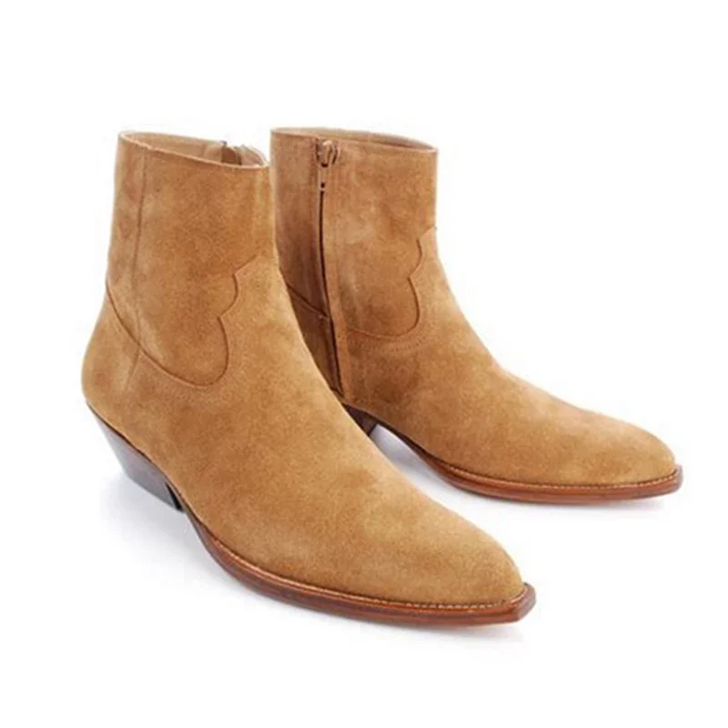Western Cowboy Men's Boots Pointed Toe Yellow Genuine Leather Ankle Boots Men Zip Motorcycle Leather Boots Man, Big Sizes 37-46
Western Cowboy Men's Boots Pointed Toe Yellow Genuine Leather Ankle Boots Men Zip Motorcycle Leather Boots Man, Big Sizes 37-46