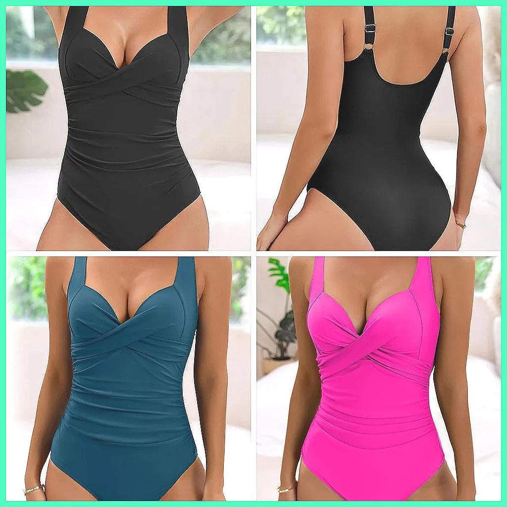 Женский однотонный слитный купальник с рюшами, летний, 2026
Женский однотонный слитный купальник с рюшами, летний, 2026