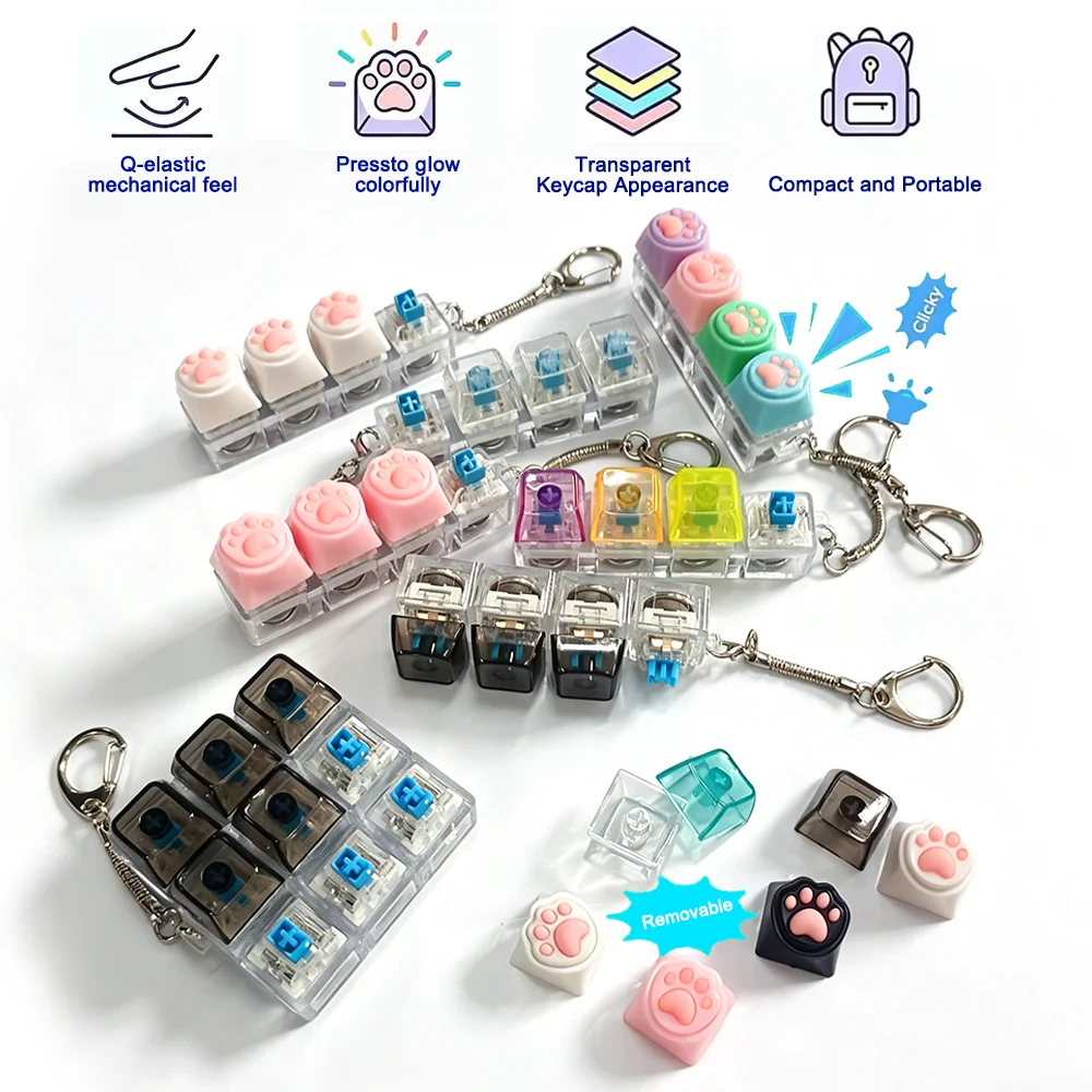 Light Up Keyboard Keychain Fidget Toy Crystal Clicker Sensory Toy for Stress Relief Keyboard Keychain Fidget Toy for Adults Kids
Light Up Keyboard Keychain Fidget Toy Crystal Clicker Sensory Toy for Stress Relief Keyboard Keychain Fidget Toy for Adults Kids