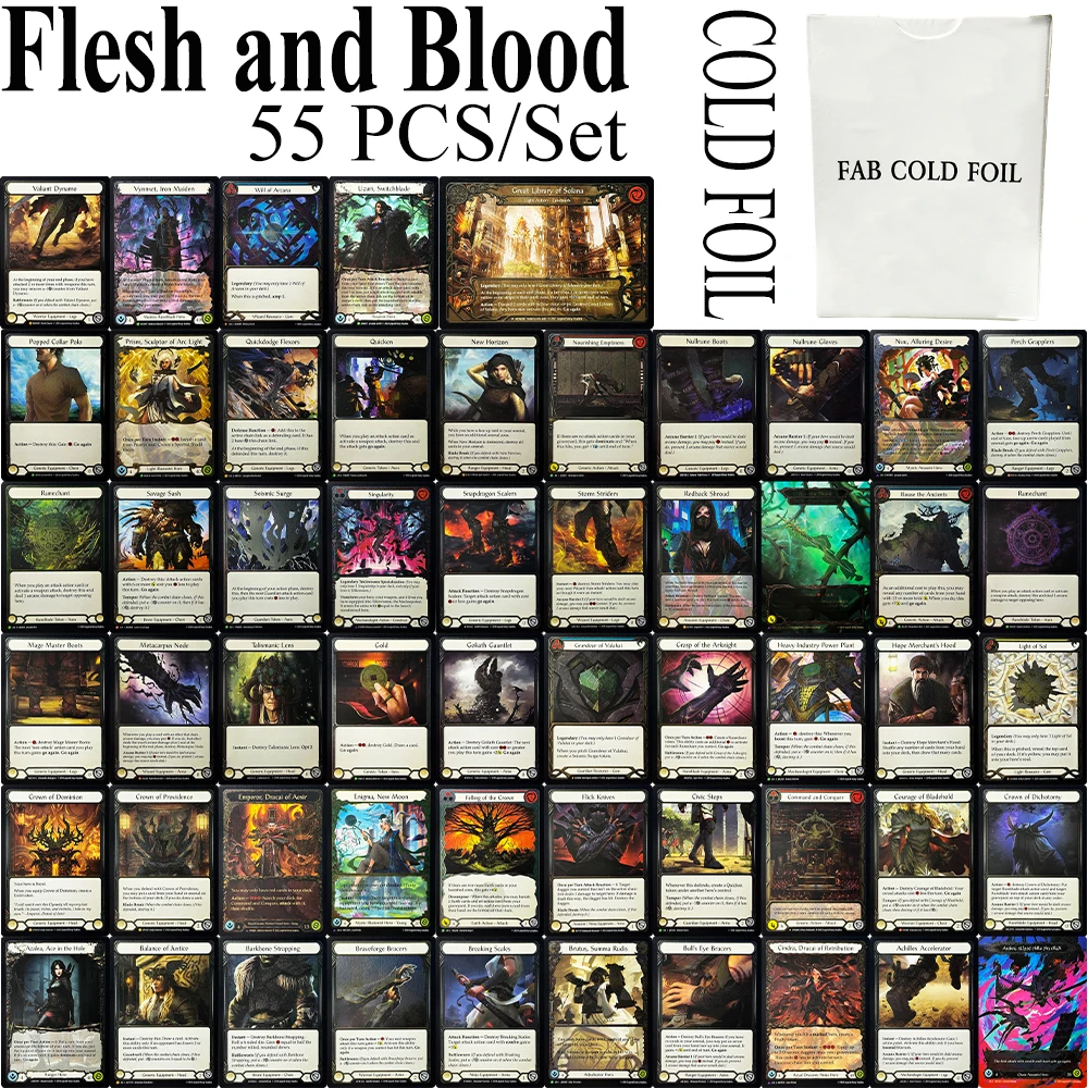 55PCS/Set FAB Cold Foil Proxy Card DIY Rare Card TCG Game Grasp of the Arknight Crown of Dominion Singularity Will of Arcana Toy
55PCS/Set FAB Cold Foil Proxy Card DIY Rare Card TCG Game Grasp of the Arknight Crown of Dominion Singularity Will of Arcana Toy