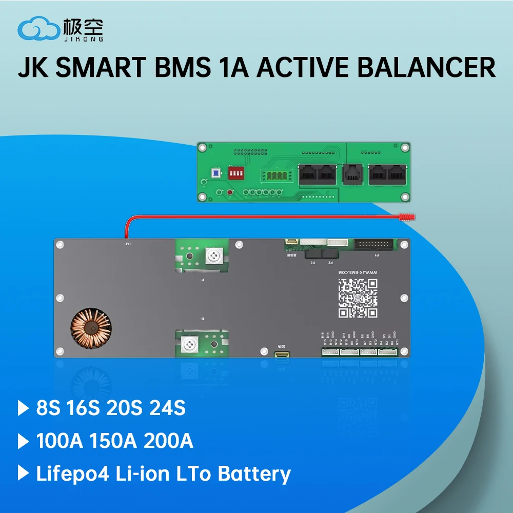 JK Smart BMS 1A Active Balancer 8S 16S 20S 24S Smart BMS 100A 150A 200A Lifepo4 LTO Li-ion Battery BT Communicate
JK Smart BMS 1A Active Balancer 8S 16S 20S 24S Smart BMS 100A 150A 200A Lifepo4 LTO Li-ion Battery BT Communicate