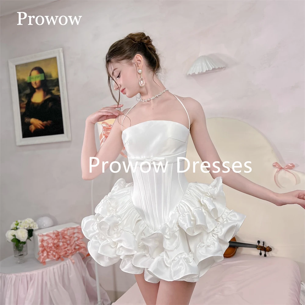 Prowow Sexy Ivory Puffy Mini Prom Cocktail Dresses Pleats Satin Ruffles A Line Wedding Party Dress Customized Halter Formal Gown
Prowow Sexy Ivory Puffy Mini Prom Cocktail Dresses Pleats Satin Ruffles A Line Wedding Party Dress Customized Halter Formal Gown