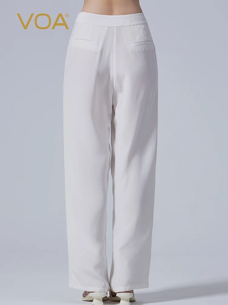 VOA 30 momme heavy silk pure milk white natural waist side pocket simple and versatile straight-leg casual suit trousers
VOA 30 momme heavy silk pure milk white natural waist side pocket simple and versatile straight-leg casual suit trousers