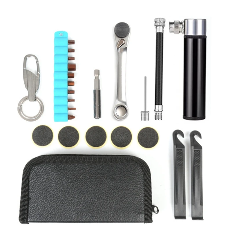 AA67-Bicycle Repair Tools Ratchet Socket Wrench Tire Pry Pump Multi-Function Tool Kit Accessories
AA67-Bicycle Repair Tools Ratchet Socket Wrench Tire Pry Pump Multi-Function Tool Kit Accessories