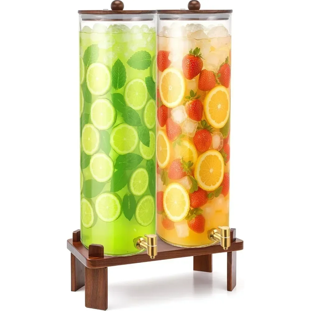 2 pack 5 gallon glass drink dispenser with acacia wood stand and lid, large glass beverage dispenser with spigot perfect for jui
2 pack 5 gallon glass drink dispenser with acacia wood stand and lid, large glass beverage dispenser with spigot perfect for jui