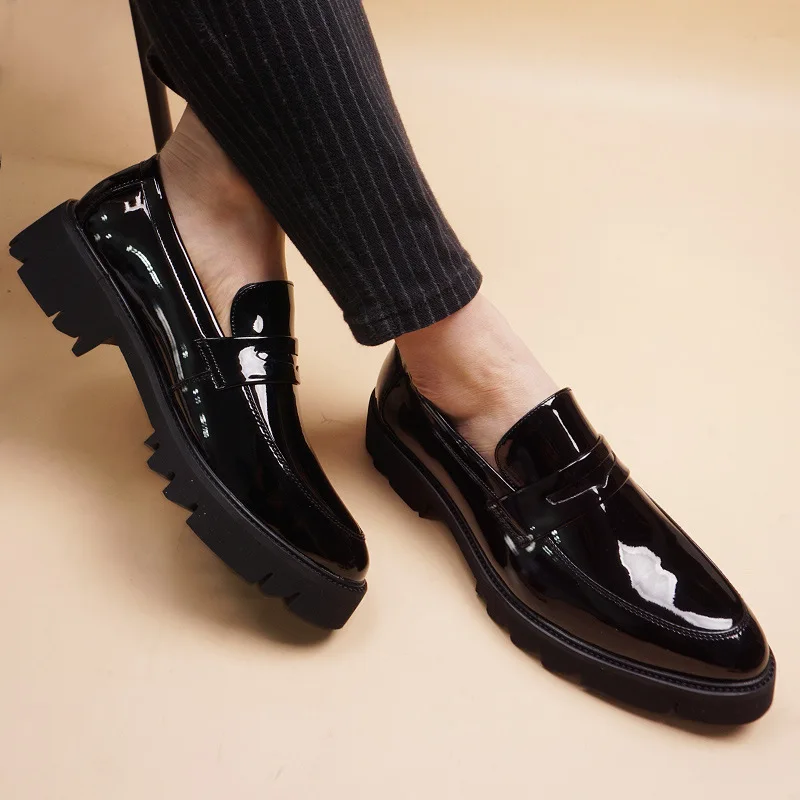 mens casual patent leather shoes black stylish slip-on platform oxfords shoe business office formal dress loafers youth footwear
mens casual patent leather shoes black stylish slip-on platform oxfords shoe business office formal dress loafers youth footwear