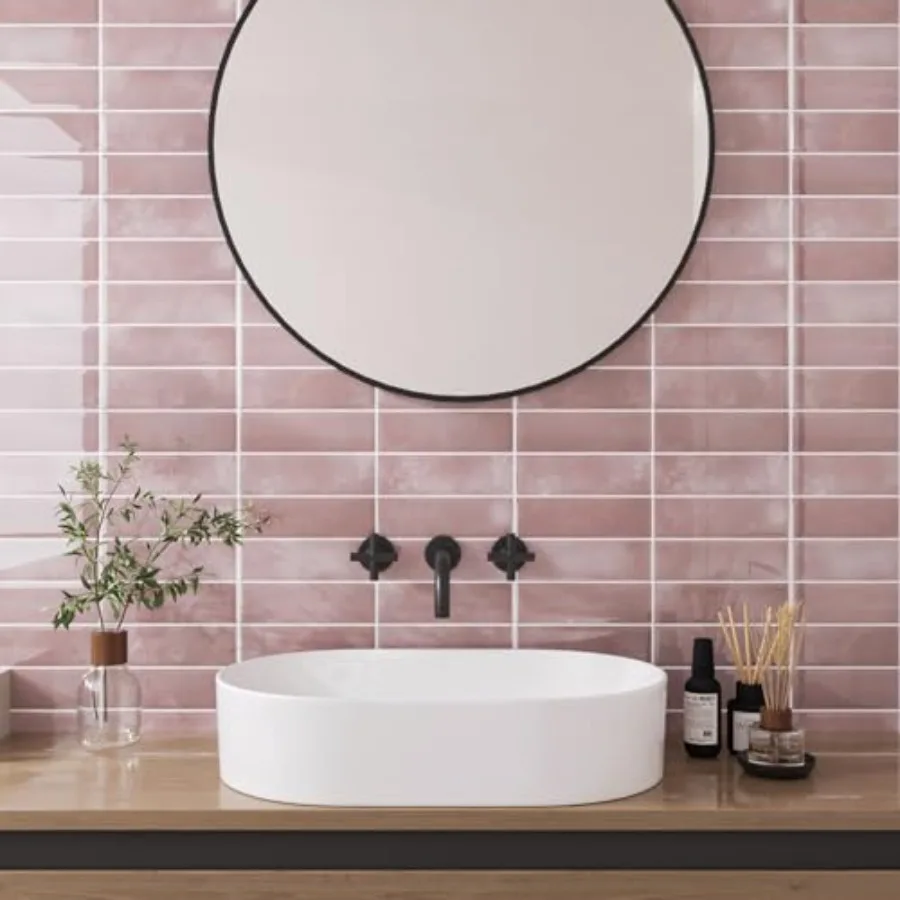 Kitchen backsplash: pink peel-and-stick tiles, waterproof removable self-adhesive vinyl, 12''x12'', for tiles, bathroom, laundr
Kitchen backsplash: pink peel-and-stick tiles, waterproof removable self-adhesive vinyl, 12''x12'', for tiles, bathroom, laundr