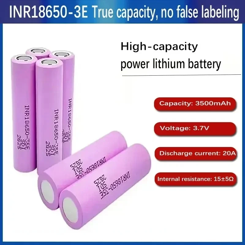 Original 35E 3500mAh 20A Discharge Rechargeable Battery INR18650 35E 1-200pcs For Flashlight batteries 3.7V Li-Ion Battery
Original 35E 3500mAh 20A Discharge Rechargeable Battery INR18650 35E 1-200pcs For Flashlight batteries 3.7V Li-Ion Battery