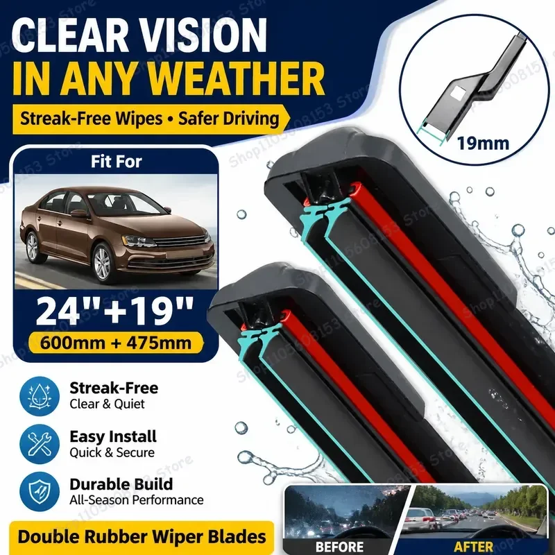 For Volkswagen Jetta MK6 Passat CC 2012 2013 2014 2015 2016 2017 2018 Front Windshield Wiper Blades Double Rubber Replacement
For Volkswagen Jetta MK6 Passat CC 2012 2013 2014 2015 2016 2017 2018 Front Windshield Wiper Blades Double Rubber Replacement